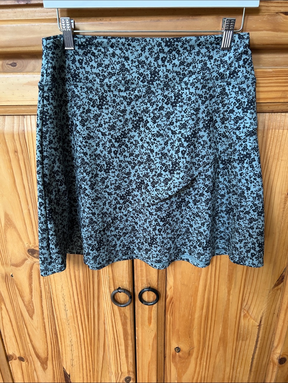 Eddie Bauer Skirt Green‎ Floral A-Line Mini Skirt Lightweight Small